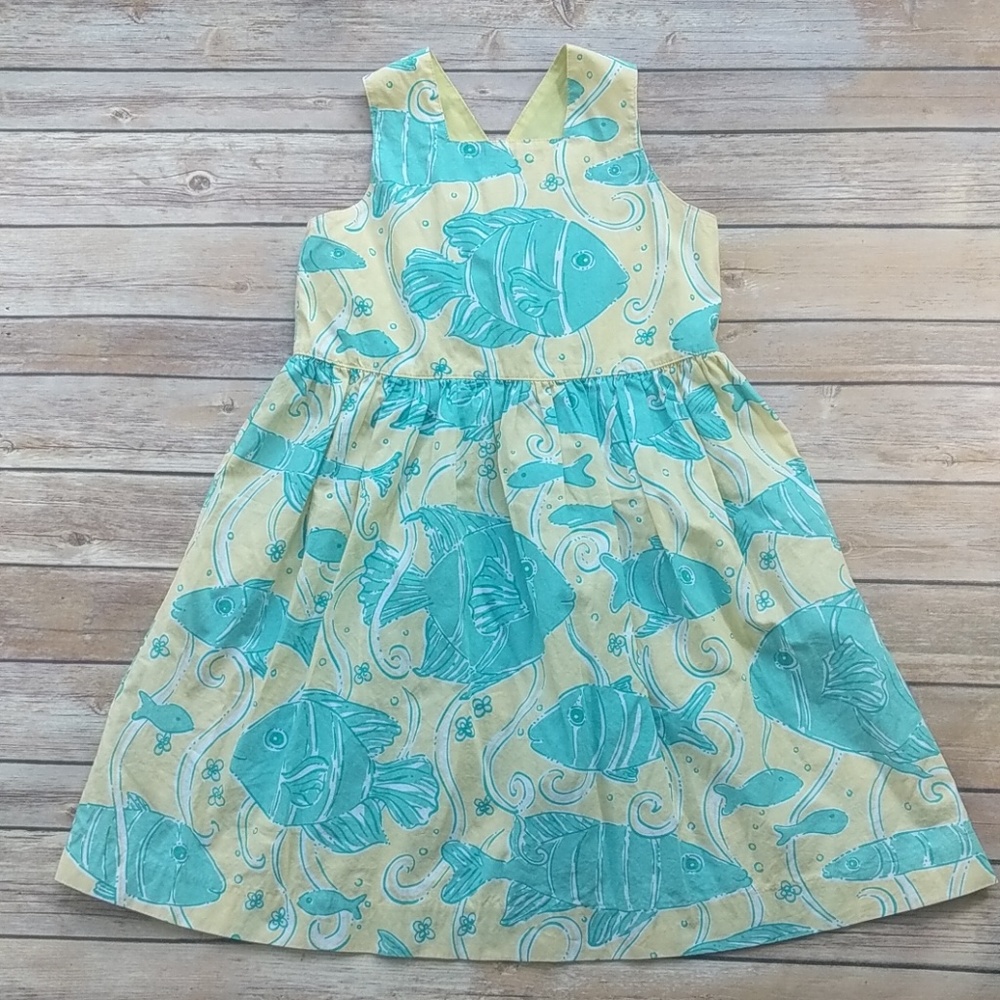 Lily Pulitzer Yellow Fish Print Dress 6X